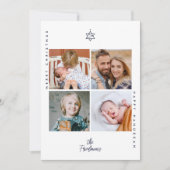 Cartes Pour Fêtes Annuelles L'étoile de David dans l'arbre de Noël (Devant)