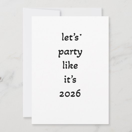 Cartes Pour Fêtes Annuelles Let's party like it's 2026 - minimalistic card (Devant)
