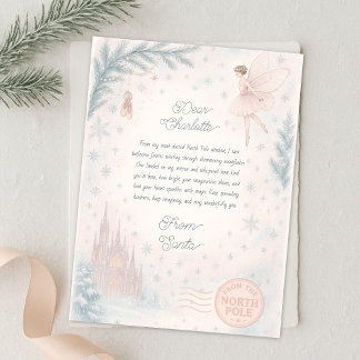 Cartes Pour Fêtes Annuelles Letter From Santa - Sugar Plum Fairy Girly Magical