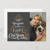 Cartes Pour Fêtes Annuelles Lettering New Year 2019 (Devant / Derrière)