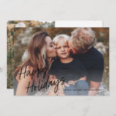 Cartes Pour Fêtes Annuelles Lettrage de script moderne 2 photo (Devant / Derrière)