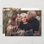 Cartes Pour Fêtes Annuelles Lettrage de script moderne 2 photo (Devant / Derrière)