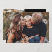 Cartes Pour Fêtes Annuelles Lettrage de script moderne 2 photo (Devant / Derrière)