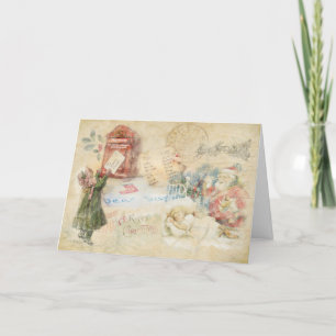 Cartes Pour Fêtes Annuelles Lettre à Père Noël Vintage