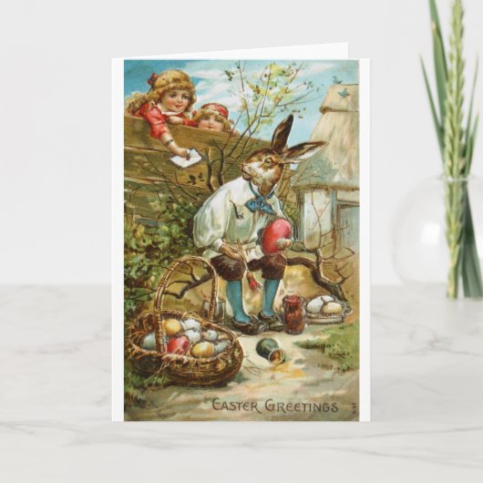 Cartes Pour Fêtes Annuelles Lettre au lapin de Pâques (Devant)