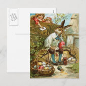 Cartes Pour Fêtes Annuelles Lettre au lapin de Pâques (Devant / Derrière)