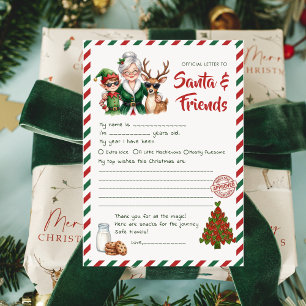 Cartes Pour Fêtes Annuelles Lettre au Père Noël Imprimable Drôle Enfants Noël