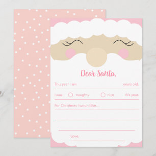 Cartes Pour Fêtes Annuelles Lettre au Père Noël Pinkmas