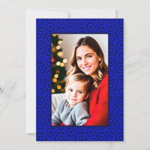 Cartes Pour Fêtes Annuelles Lettre au verso de la photo encadrée par un hexago