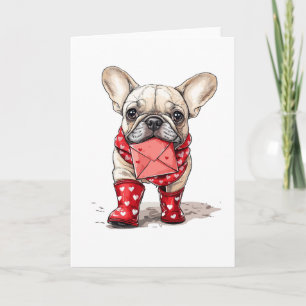 Cartes Pour Fêtes Annuelles Lettre d'amour de bouledogue français pour la Sain