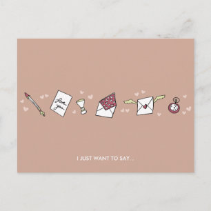 Cartes Pour Fêtes Annuelles Lettre d'amour de Valentine, minimaliste beige rom