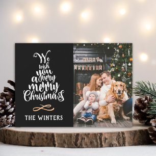 Cartes Pour Fêtes Annuelles Lettre d'arbre de Noël noir et blanc Photo