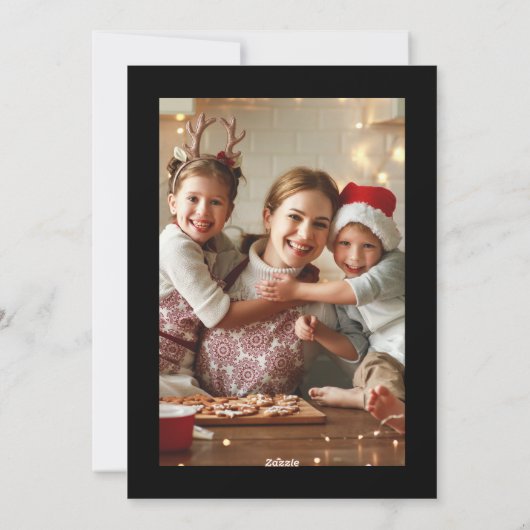 Cartes Pour Fêtes Annuelles Lettre d'arbre de Noël rouge blanc noir Photo (Dos)