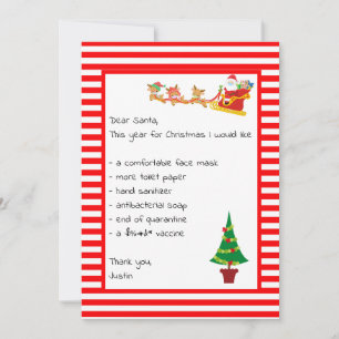 Cartes Pour Fêtes Annuelles Lettre de la liste du Père Noël Funny Noël