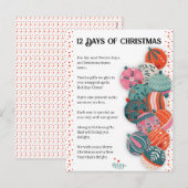 Cartes Pour Fêtes Annuelles Lettre de Noël 12 jours (Devant / Derrière)