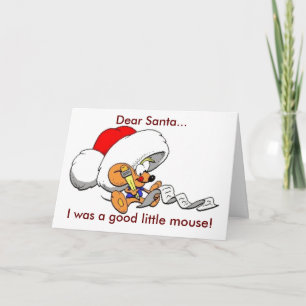 Cartes Pour Fêtes Annuelles Lettre de Noël Cher Père Noël Bonne Petite Souris