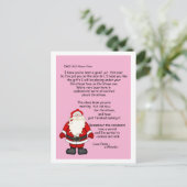 Cartes Pour Fêtes Annuelles Lettre de Père Noël (Debout devant)