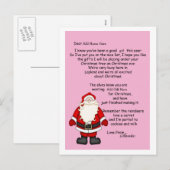 Cartes Pour Fêtes Annuelles Lettre de Père Noël (Devant / Derrière)