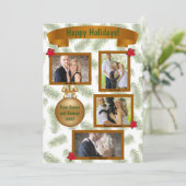 Cartes Pour Fêtes Annuelles Lettre de vacances avec photo - Branches de sapin (Debout devant)