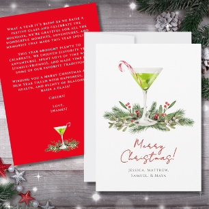 Cartes Pour Fêtes Annuelles Lettre d'information de Noël sur l'élégant cocktai