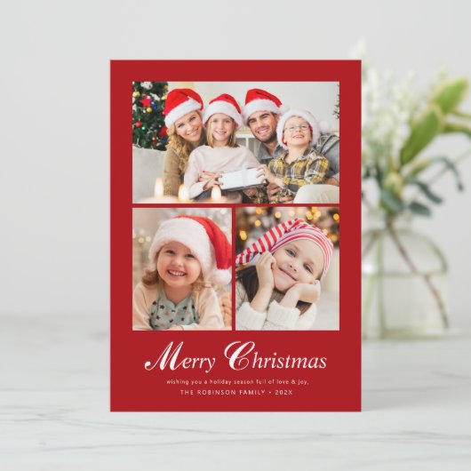 Cartes Pour Fêtes Annuelles LETTRE élégante moderne noël (Debout devant)