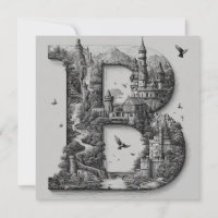 Lettre Fantastique B avec des Châteaux dans le Cie