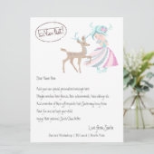 Cartes Pour Fêtes Annuelles Lettre Girl Reindeer De Père Noël Personnalisée (Debout devant)
