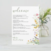 LETTRE mariage SAC DE BIENVENUE Fleur sauvage Itin