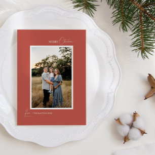 Cartes Pour Fêtes Annuelles Lettre minimaliste Boho Rétro en terre cuite et ph