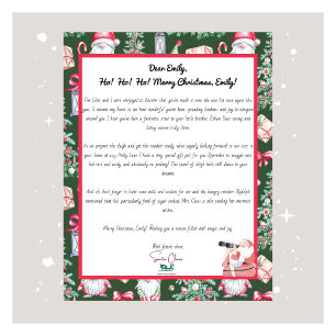 Cartes Pour Fêtes Annuelles Lettre Père Noël Festive pour votre Motif enfant