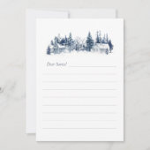 Cartes Pour Fêtes Annuelles Lettre Père Noël Village de Noël bleu (Devant)