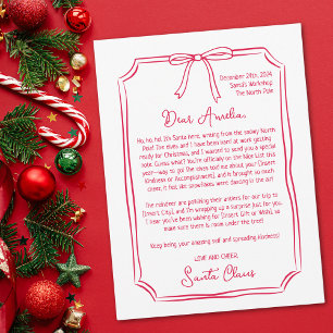 Cartes Pour Fêtes Annuelles Lettre personnalisée mignonne de Père Noël Enfants