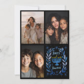 Cartes Pour Fêtes Annuelles LETTRE PHOTO HEUREUSE HANOUKKA CUSTOM 3 Dessinée À (Devant)