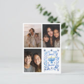 Cartes Pour Fêtes Annuelles LETTRE PHOTO HEUREUSE HANOUKKA CUSTOM 3 Dessinée À (Debout devant)