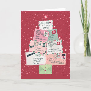 Cartes Pour Fêtes Annuelles Lettres à Père Noël Christmas Tree pliées
