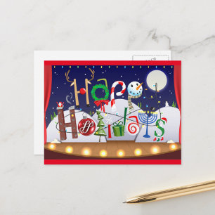 Cartes Pour Fêtes Annuelles Lettres Artistiques Magiques de Fêtes