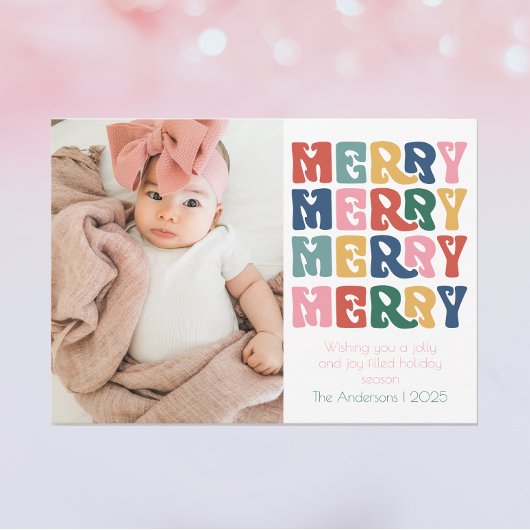 Cartes Pour Fêtes Annuelles Lettres bulles rétro Joyeux