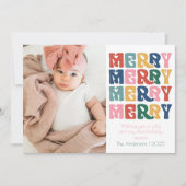 Cartes Pour Fêtes Annuelles Lettres bulles rétro Joyeux (Devant)