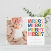 Cartes Pour Fêtes Annuelles Lettres bulles rétro Joyeux (Debout devant)