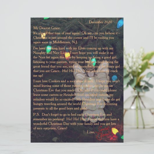 Cartes Pour Fêtes Annuelles Lettres de Père Noël Angel Lights (Debout devant)