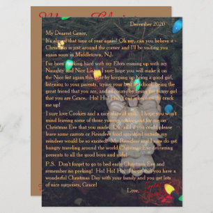 Cartes Pour Fêtes Annuelles Lettres de Père Noël Angel Lights