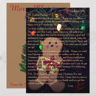Cartes Pour Fêtes Annuelles Lettres de Père Noël Gingerbread Man