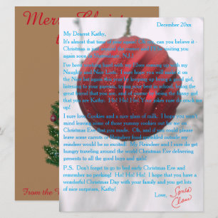 Cartes Pour Fêtes Annuelles Lettres de Père Noël Red Ornament