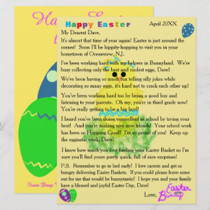 Cartes Pour Fêtes Annuelles Lettres du lapin de Pâques Œuf de poulet bleu mign