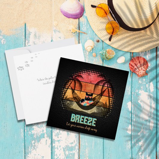 Cartes Pour Fêtes Annuelles L'évasion tropicale du Chat Cool