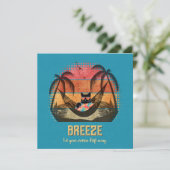 Cartes Pour Fêtes Annuelles L'évasion tropicale du Chat Cool (Debout devant)