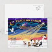 Cartes Pour Fêtes Annuelles Lever de Noël - Chihuahuas (sept) (Devant / Derrière)