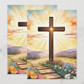 Cartes Pour Fêtes Annuelles Lever de Pâques, aquarelle, (Devant / Derrière)