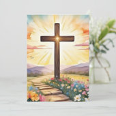 Cartes Pour Fêtes Annuelles Lever de Pâques, aquarelle, (Debout devant)