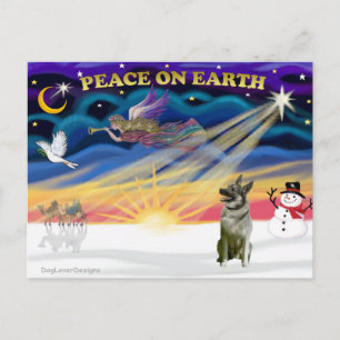 Cartes Pour Fêtes Annuelles Lever de soleil de Noël - Elkhound norvégien